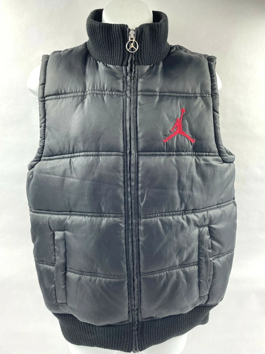 Air Jordan Puff Vest Sleeveless Small 8 10 yrs Black Red Small 128 140 cm