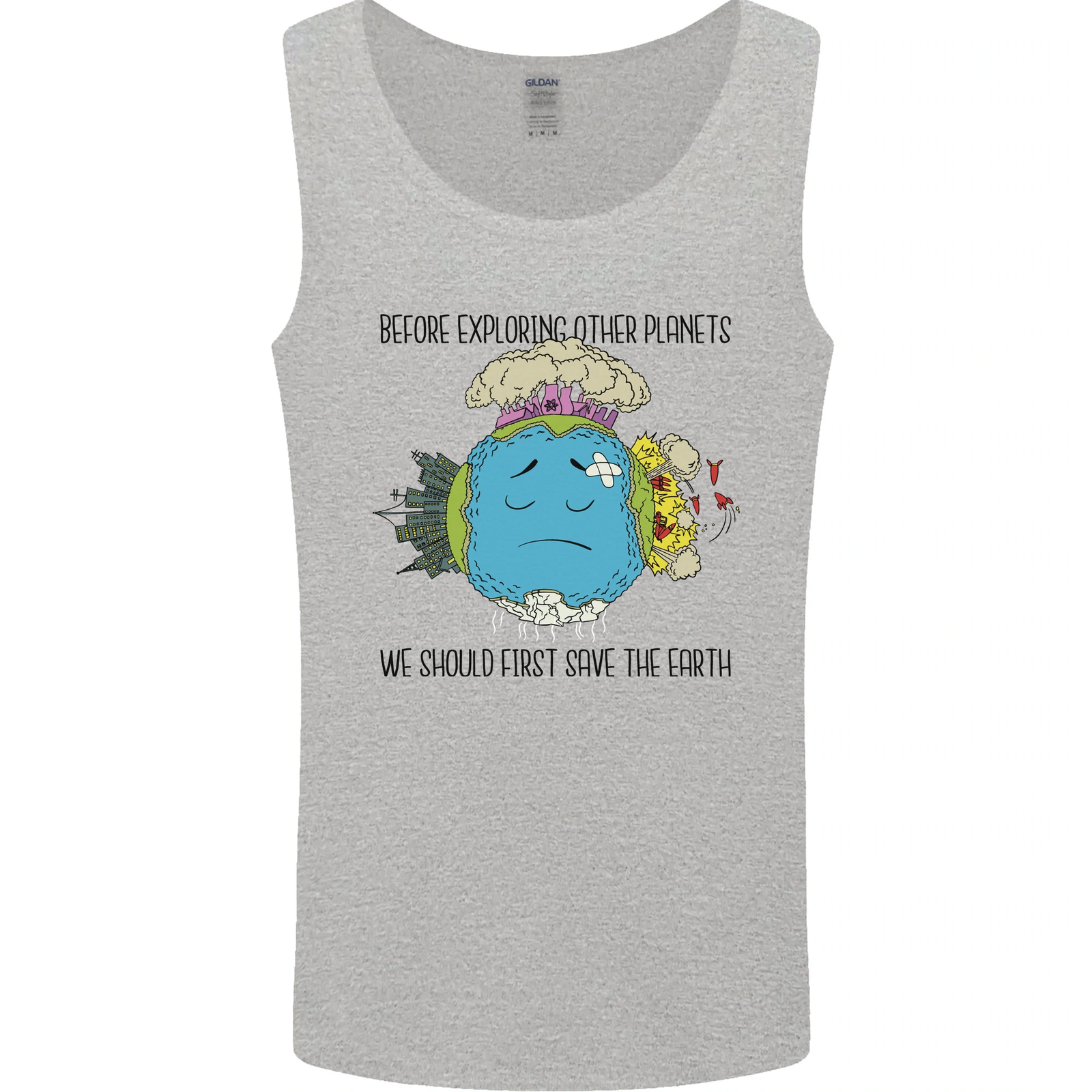 Save the Earth Climate Change Environment Mens Vest Tank Top