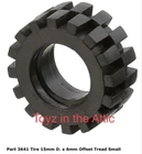 Lego 1x 3641 Black Tire 15mm D. x 6mm Offset Tread Small Space Police II 6984