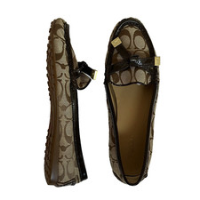 COACH Frida Signature C Brown Womens Size 9B Slip On Loafer Flats