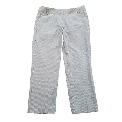 J Crew Womens City Fit Slacks Blue Stripes Womens Size 8 | RN77388