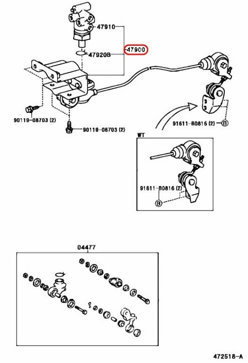 Válvula de detección de carga OEM Toyota ASSY & Spring 47900-25290 OEM genuina Foto 3 de 4