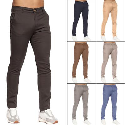 Crosshatch Herren Chino Hose Slim Fit Stretch Baumwolle Jeans Hose Größe 30 bis 40