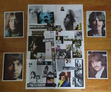 1968 THE BEATLES "White Album" Lyrics Poster w/ Photos PAUL GEORGE JOHN RINGO
