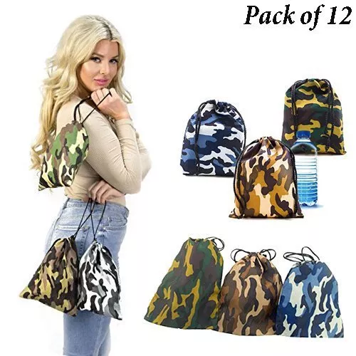 Camouflage drawstring cheap bags