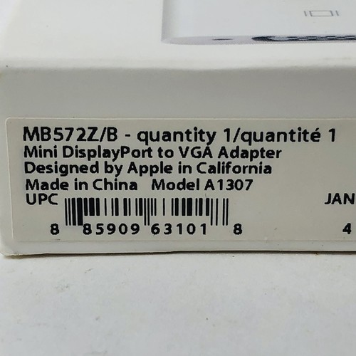 Genuine Apple Mini Display Port to VGA Adapter OEM Mac New in Box NIB - Picture 9 of 13