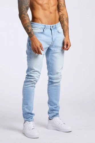 Neu Herren Jeans Slim Fit Skinny Stretch Denim Hose Baumwollhose Einfarbig - Bild 4 von 29