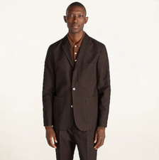 NEW MEN'S 40L J CREW WALLACE BARNES CHORE BLAZER ITALIAN WOOL COTTON BROWN