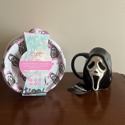 CWC Halloween Food Storage Ghost Face 12 Containers/Lids - PLUS Scream ...