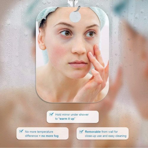 Large Fogless Shower Mirror, Anti-Fog Shower Mirror 11”X7.8 ”, Fog-Free Trave... - Picture 6 of 10