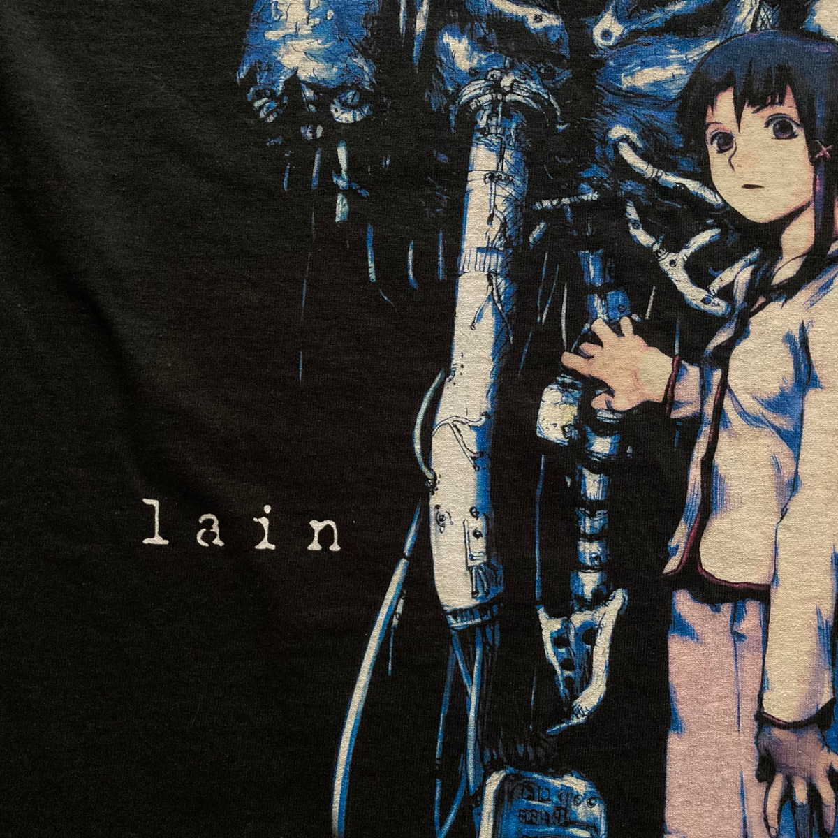 SERIAL EXPERIMENTS LAIN ANIME UNISEX BLACK - GILDAN t-shirt - high