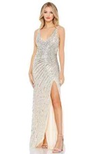 Mac Duggal 5372 Faux Wrap Sequin Evening Gown-Size 4 -