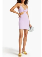 ALICE + OLIVIA Havana Cutout Stretch Jersey Mini Dress Size 12 Lavender