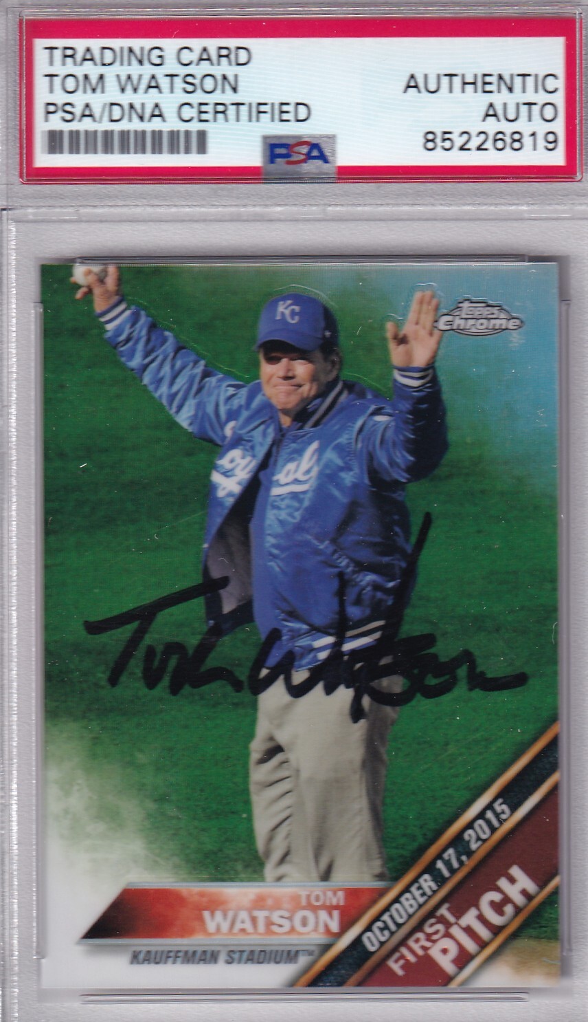 Tom Watson 2016 Topps Refractor SIGNED PSA/DNA AUTOGRAPHED 2x Masters Champ