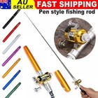 Mini Telescopic Portable Pocket Fish Pen Aluminum Alloy Fishing Rod Pole + Reel