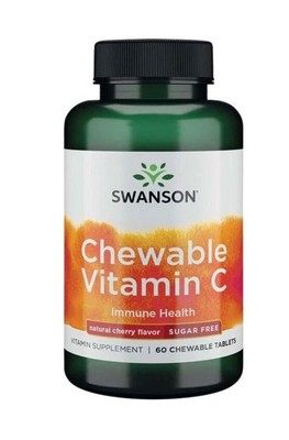 Swanson Sugar-Free Chewable Vitamin C Immune Health Supports Body Cherry Flavour
