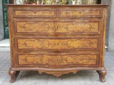 COMMODE BAROQUE CATALAN. MARQUETERIE. ESPAGNE. XVIIIÈME SIÈCLE.