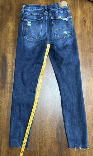 Vaqueros American Eagle Jegging Next Level elásticos azules en dificultades talla 2 largos - Imagen 2 de 5