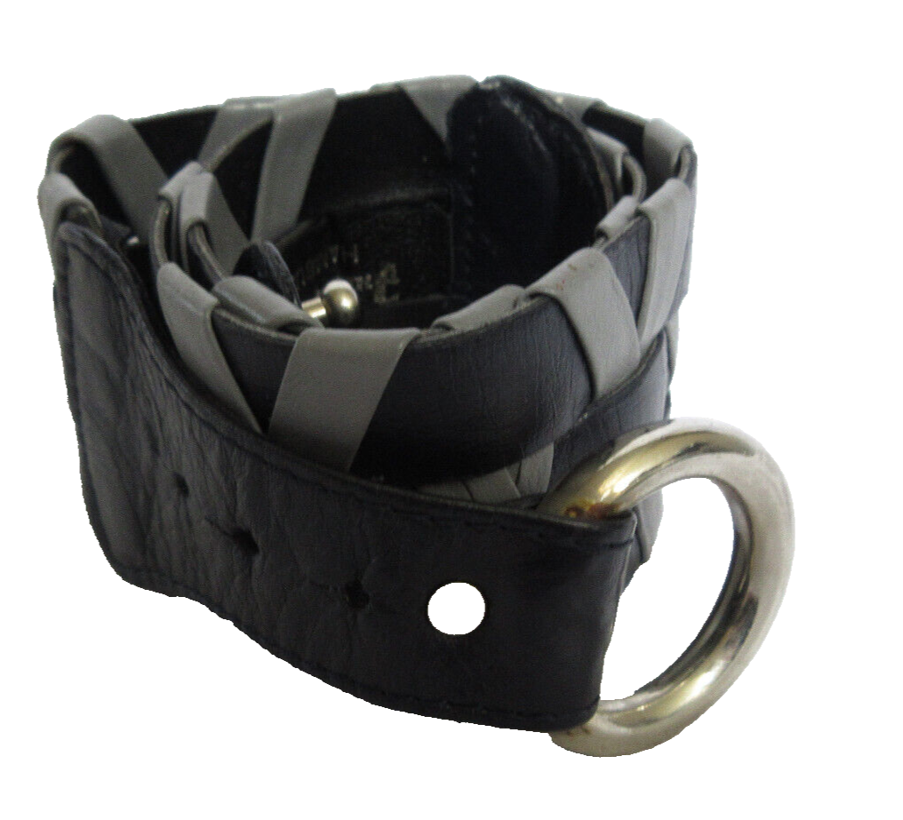 Jutta Reissig Hamburg VTG Rare Leather Belt Black & Gray  display picture 1