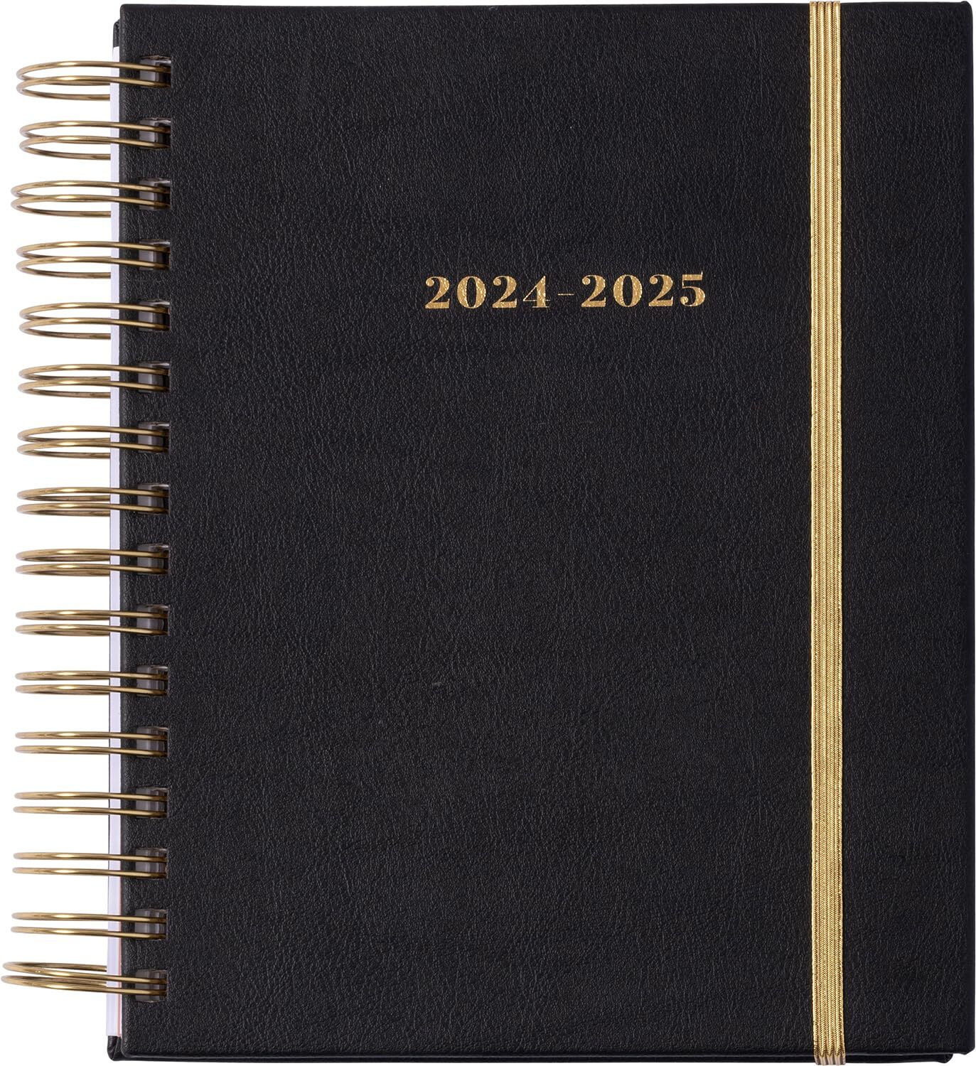2024-2025 Eccolo Spiral Agenda Planner Solid Black 18 Months Weekly & Monthly...