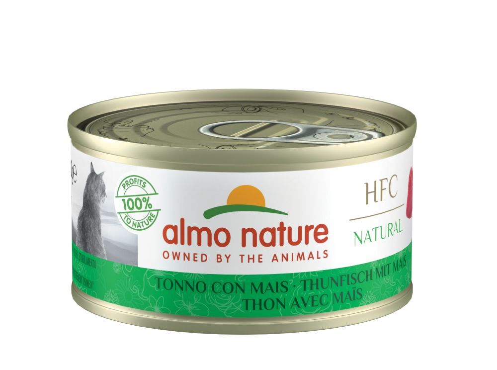 Almo Nature HFC Natural Gatto, Lattina 70gr - Tonno e Mais