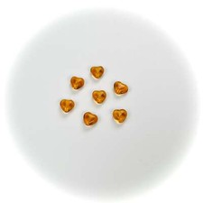 Czech glass Heart shaped druk beads 6mm Topaz medium brown Pressed Beads 50 pcs