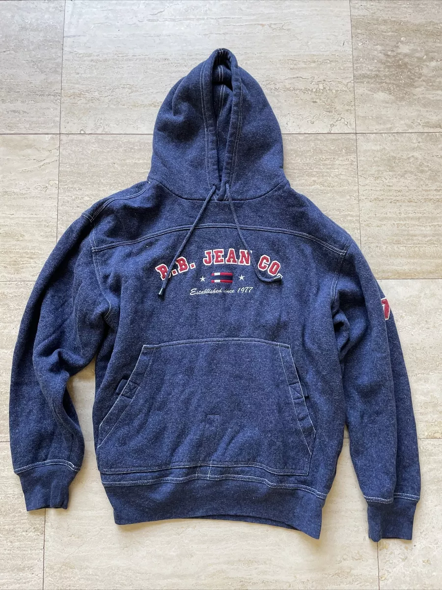 Bugle Boy BB Jean Co Hoodie Sweatshirt Mens Size M Blue Logo