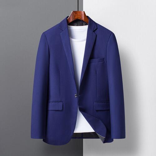 Blazer Chaquetas Para Hombres Calce Ajustado Botón Solapa Vestido Informal Abrigos Prendas de abrigo Primavera Otoño - Imagen 32 de 32