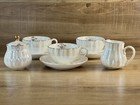 PUKKA HOME-White with Gold Trim-Royal Style-PORCELAIN Set Of 8 Pieces-DIVINE!