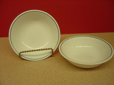 Corning/Corelle China Blau Meliert Zwei Früchte / Dessert Schüsseln 14cm