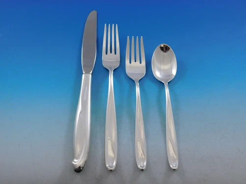 Silver Sculpture by Reed and Barton Sterling Silver Flatware Set Service 40 pcs