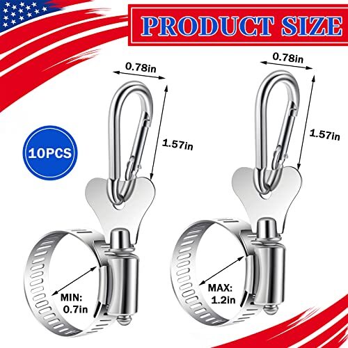 20 Pieces Bulk Boat Flag Pole Clips Flag Pole Kit Flag Pole Rings and Clamp S eBay