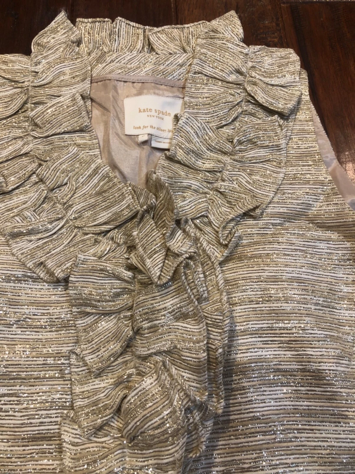 Abito Kate Spade Look For The Silver Lining senza maniche oro taglia 0