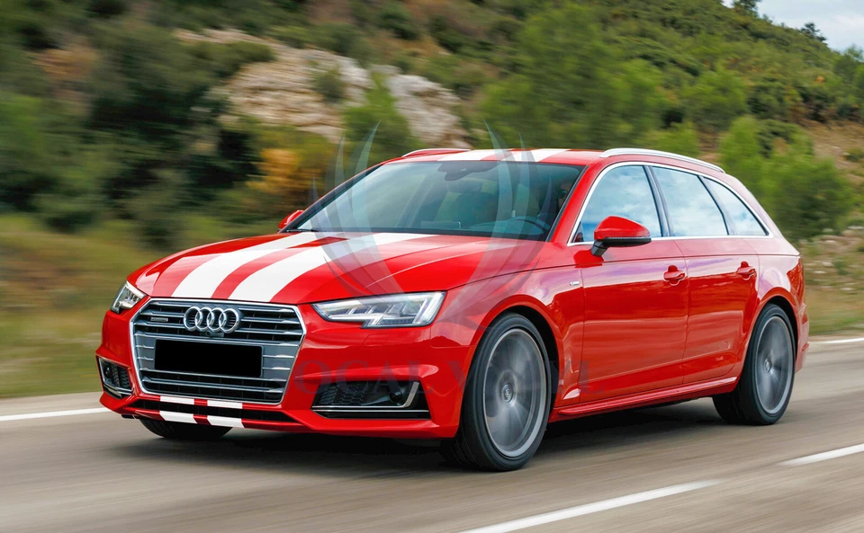 Envoltura de vinilo color brillante rayas carreras para Audi A4 pegatina a rayas 25 ft/50 ft Foto 4 de 4