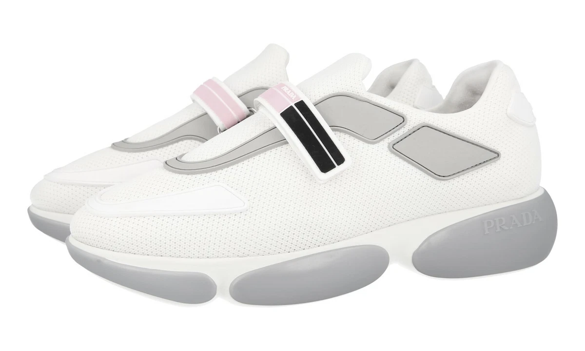 AUTH LUXURY PRADA CLOUDBUST SNEAKERS SHOES 1E293I WHITE US 9 EU 39