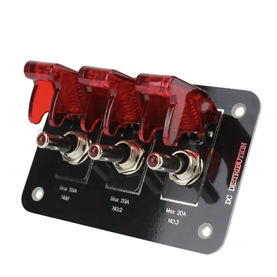 12V Red LED Rocker Switch Panel - Waterproof, 20A Circuit Breaker For Car & Boat 11 thumbnail image