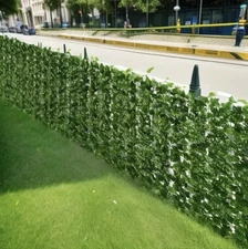 Outdoor Privacy Fence Screen 118x39 - Faux Ivy Leaf Panel for Patio & Garden Déc