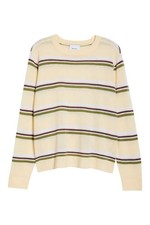 Reformation Cashmere Boyfriend Sweater Parmesan Pear Stripes Women's Size S 198