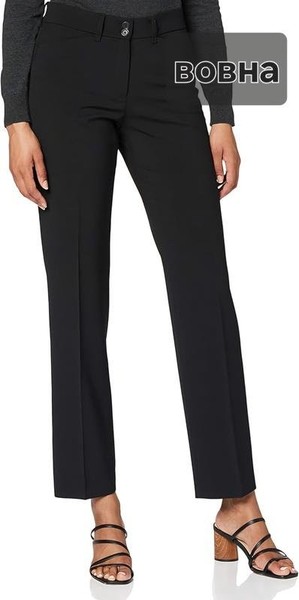 Women Brax Trousers Black Wool 38