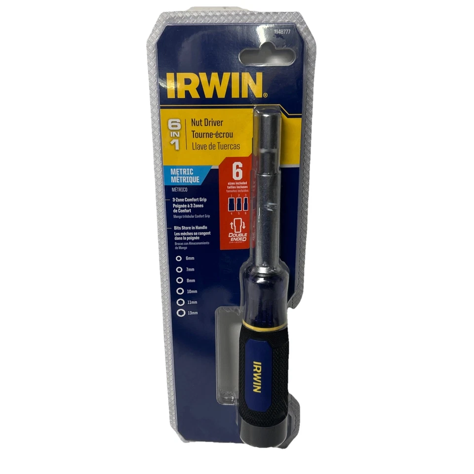 Irwin Tools 6 In 1 Metric Nut Driver Multi Bit Tool With Comfort Grip - Image 2 of 4