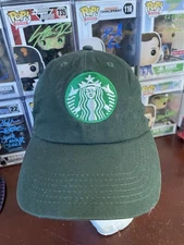 Starbucks Gelante Employee Uniform Strapback Hat / Cap - Green - Big Logo 