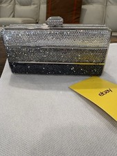 JUDITH LEIBER SWAROVSKI CRYSTAL MINAUDIERE OMBRÉ SHOULDER BAG(NEW)