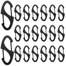 Carabiner Clips Zipper Clip Small Alloy 20 Pcs 1.6 Inch Black Anti Theft