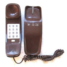 Western Elec. Rotary Dial Push Button Brown Retro Vintage Corded Desk Phone USED