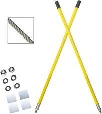 Snow Plow Blade Markers Guides Kit 24'' Vertical Stud Mount Striking Yellow