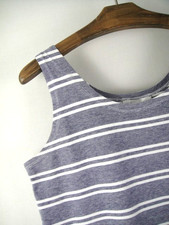 Jones New York Sport Size L Blue Stripe 100 Cotton Tank Top