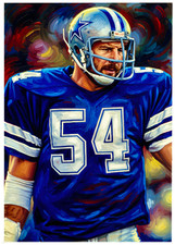 RANDY WHITE * Dallas Cowboys * FOOTBALL * Illustrated Art Card * ATC ACEO