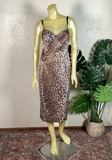 Late 90s Vintage Dolce & Gabbana Leopard Print Lace Sheath Dress - Sz. M (32/46)
