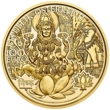 1/2 oz €100 Austria Gold Coin Golden India - Magic of Gold 2023 Proof 4322.96 per troy oz