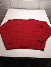 Men's Arrow Usa 1851 Red Large Cotton Thick Long Sleeve Red Pullover Sweater